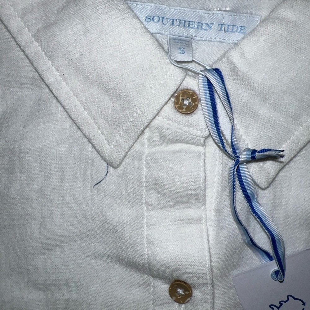 Southern Tide Women's Niki Texture Shirt - Classic White - Picture 5 of 11